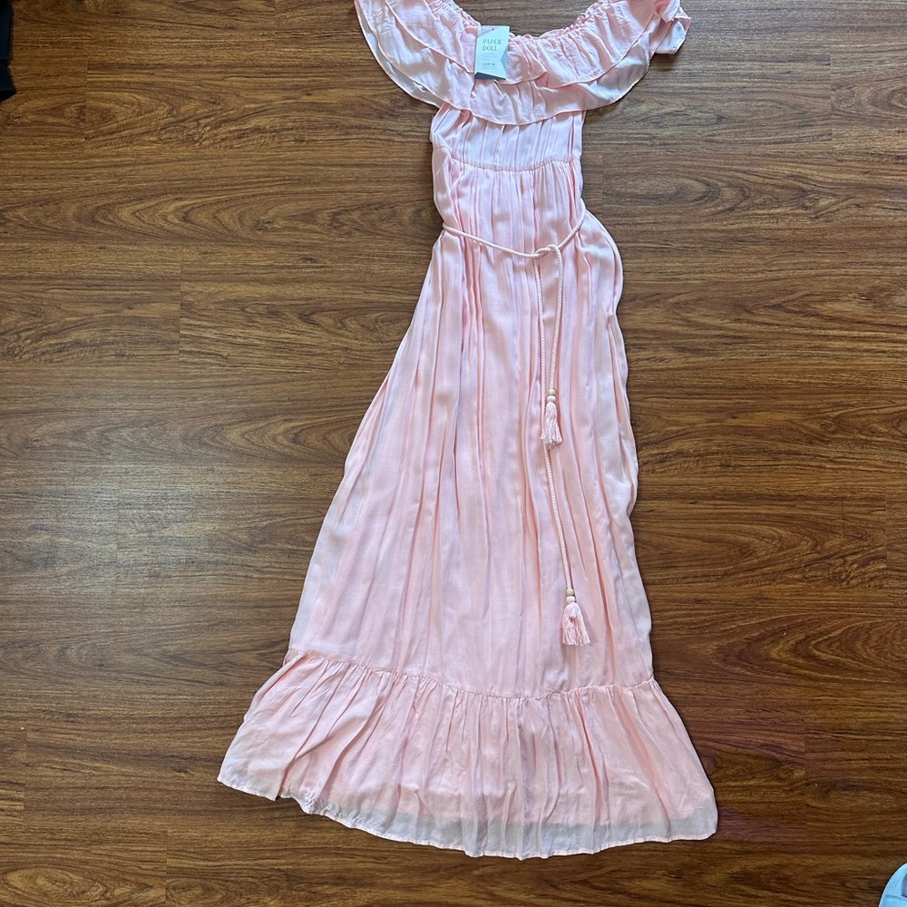 NWT Dress Day Elegant Off-Shoulder Pink Maxi Dress - Picture 5 of 7
